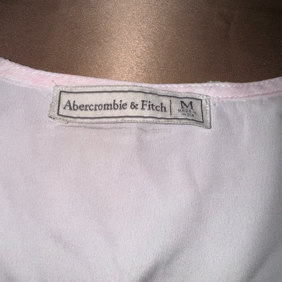 ABERCROMBIE&FITCH PINK LIGHTWEIGHT SZ MEDIUM TOP DRAWSTRING WAIST TOP LINED TOP - Picture 9 of 11